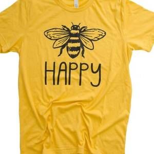 NEW JUDSON & CO. women's bee happy t-shirt in yellow